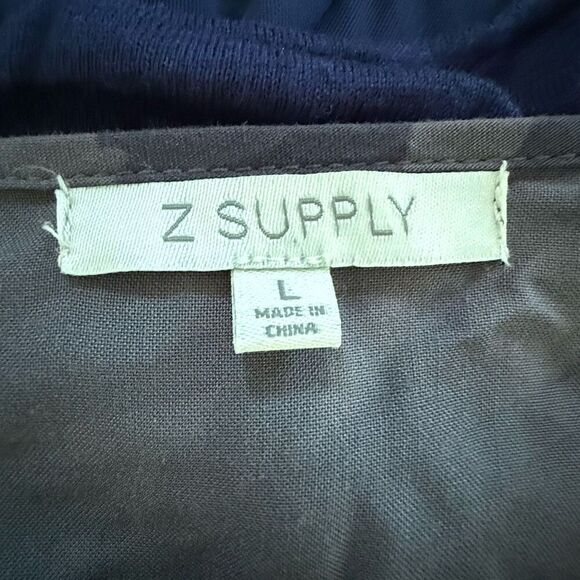 Z Supply Camila Mini Dress Shadow Grey Floral L - Picture 9 of 11